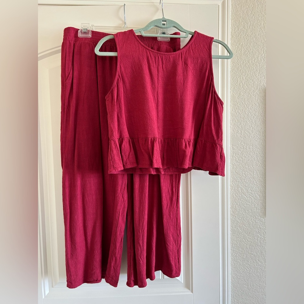 SOLD Anrabess women’s crop linen set
